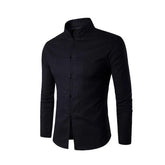 2021 Traditional Chinese Clothing Men Casual Shirts China Dress Solid Classic Stand Collar Traditional Chinese Tops for Men Tops